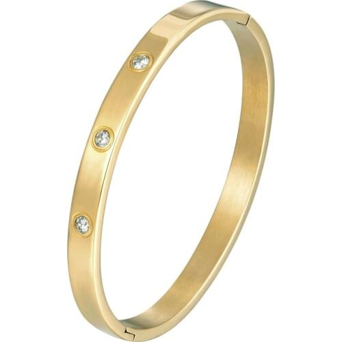 Classic Screw Inlay Three Zircon Bracelets & Bangle For Women Love Brand Stainless Steel Jewelry Provide Drop Shipping Service