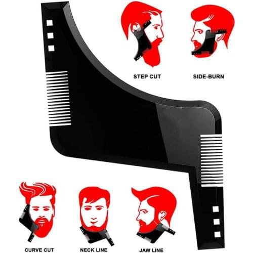 1PCS High Quality Black Beard Shaping Styling Template Beard Comb All-In-One Tool Plastics PS Comb For Hair Beard Trim Template