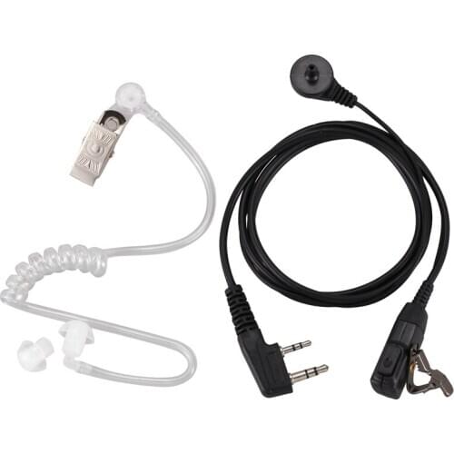 2 Pin PTT MIC Headset Covert Acoustic Tube In-ear Earpiece For Kenwood TYT Baofeng UV-5R BF-888S CB Radio Accessories