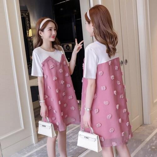 2018 New Summer Brand Maternity Dress Woman Cute Floral Large Size Dresses Pregnant Woman Clothing MD-00435