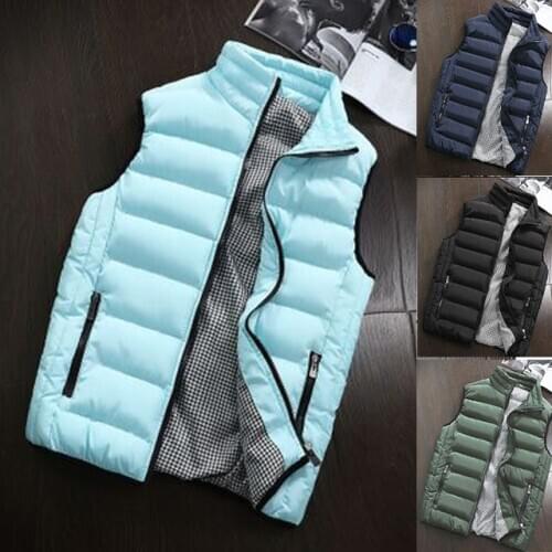 2020 Designers Sky Blue Warm Vest Jacket for Men Sleeveless Coat Male Autumn Winter Casual Thick Mens Waistcoat Outwear Vests