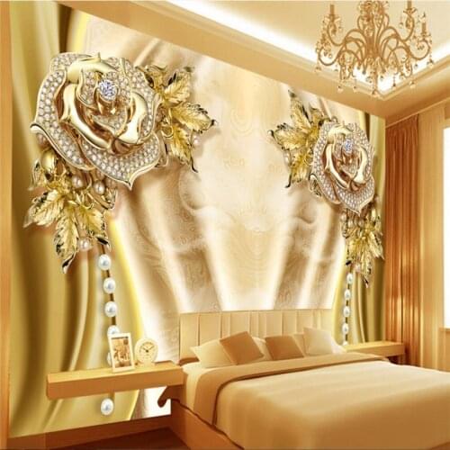 Beibehang Custom Photo Mural Wall Sticker Jewelery Silk Mural Living Room TV Wall papel de parede 3D wallpaper for walls 3 d