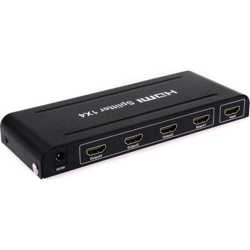 New 4K HDMI Splitter 1x4 with power adapter HDMI 1.4 video audio switch converter Full HD1080p support 3D retail package