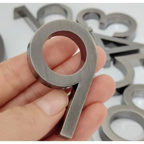 5.8CM 3D Self Adhesive Modern Door Number Plaque Door Plate Number House Number Hotel Room Address Digits Sticker Sign Label DIY