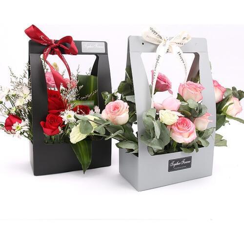 5pcs Flower Packaging Florist Bouquet Floral Gift Wrapping Paper Gift Box Flowers Waterproof Portable Flower Basket