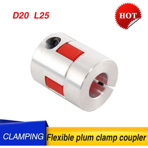 D20 L25 shaft elastic plum pliers coupling size 5/6 / 6.35 / 8 / 10mm CNC coupling 5mm