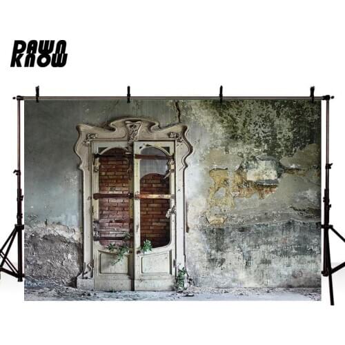 DAWNKNOW Damaged Wall Photography Background Retro Door Photographic Backdrops Wedding Children Photocall lv816