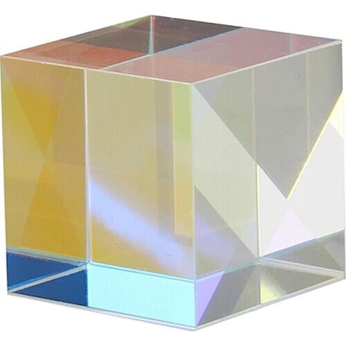 Dichroic Prism Six-Sided Bright Light Cube Stained Glass Prism Beam Splitting Prism Optical Experiment Instrument Optic 18mm