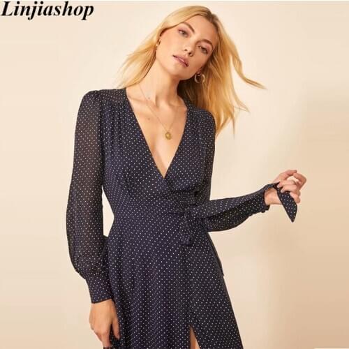 Linjiashop long dress women streetwear print long sleeve sashes navy blue loose midi dress ladies vestidos robe femme