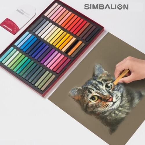 SIMBALION 60/48/36/24/12 colors Long Soft Pastel Master Pastel DIY dye Hair Colored Chalk Art drawing Supplies