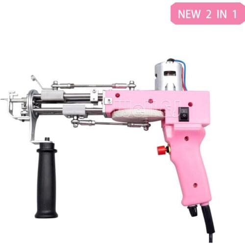 Pink Electric Carpet Rug Gun Carpet Weaving Knitting Machine 2 In 1 Tufting Gun Can Do Cut Pile And Loop Pile With 5-40 Stitches