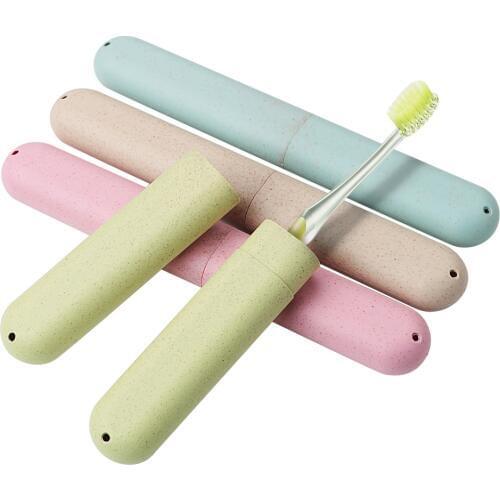Health Tooth Brushes Protector Toothbrush Tube Cover Case 1pc Dustproof Wheat Straw Portable Travel Toothbrush Box