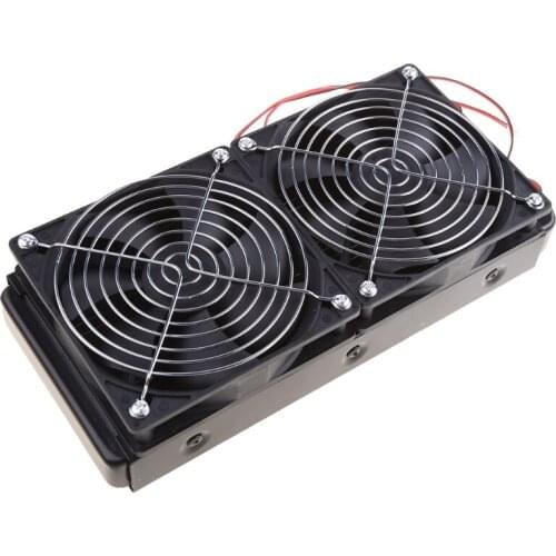 G1/4 240mm Computer Desktop Water Cooling 2 Fans Radiator Aluminum Thick 60mm
