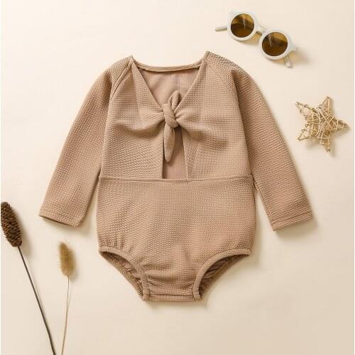 Ma&Baby Toddler Kid Girl Swimwear Long Sleeve Bow Cutout High Waist Solid Color Swimsuit Bathing Suit Beachwear D84