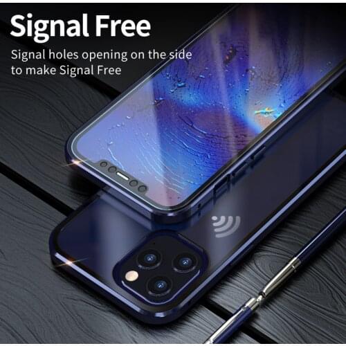 Metal Magnetic Case For iPhone 12 11 Pro Max XS Max XR XS Cases For iPhone 8 7 6 6S Plus Double Sided Tempered Glass Cover Funda