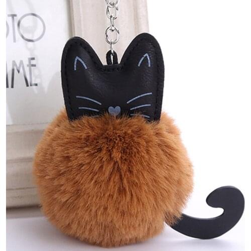 Cartoon Cat Dog Plush Doll Fur Ball Key Chain Pendant Baby Shower Toy Birthday Party Xmas Gifts Wedding Favors Gifts For Guests