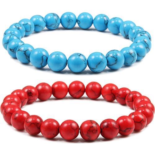 8mm Colorful Natural Stone Beaded Men Bracelet Meditation Buddha Elastic Bracelets Women Charms Jewelry Healing Yoga Accessories