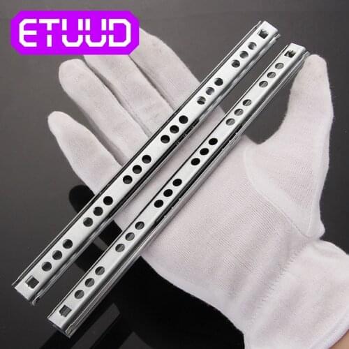 2Pcs 8"-16" Ball Bearing Drawer Slides Steel Ball Bearing Slides Keyboard Cabinet Cupboard Drawer Runners For Furniture Slide