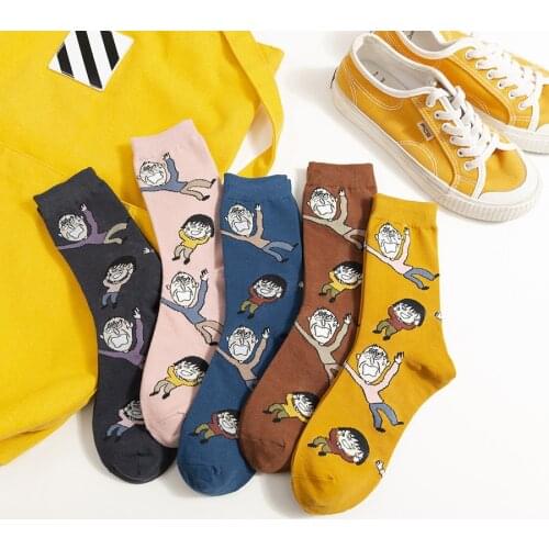 New Cartoon Socks Women Harajuku Cute Socks Ladies Hipster Skatebord Funny Socks For girls Anime Woman Sock Streetwear Sox Soks
