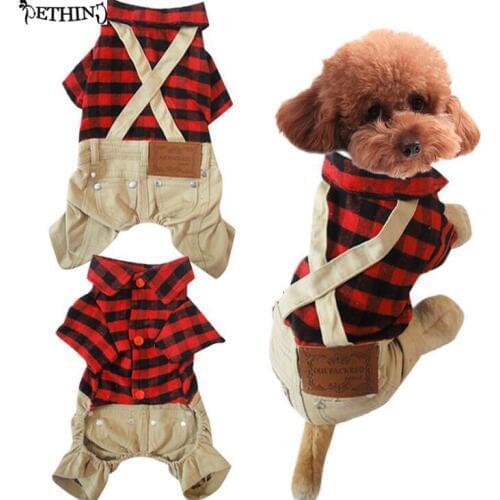 New Classic plaid Style Pet Rompers Dog Puppy Jumpsuit Clothes pet clothes soft dog clothes puppy pet costume XS S M L XL supply