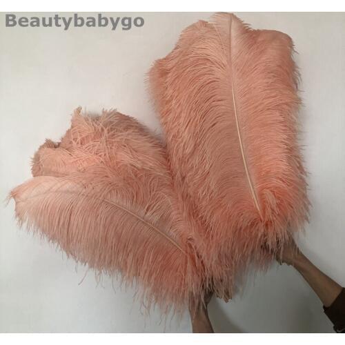 Wholesale Fluffy Champagne Pink Ostrich Feather 25pcs/lot 70-75cm DIY Feathers crafts wedding party Carnival decoration plumes
