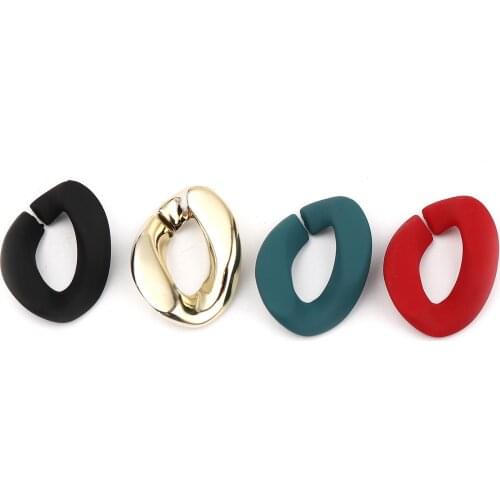 20PCs Resin Oval Link Chain Findings Connectors For Jewelry Making Gold Color Black Open Rings For Bracelet DIY Accessories