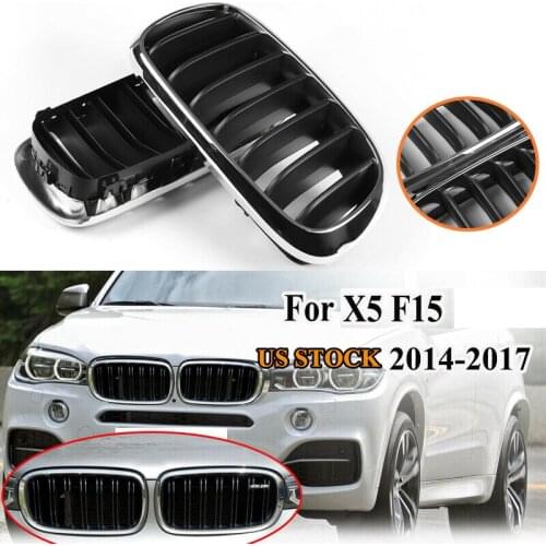 Car Front Kidney Grille Chrome&Black for-BMW X5 X6 F15 F16 F85 F86 M Sport 2013-2017 51117294485