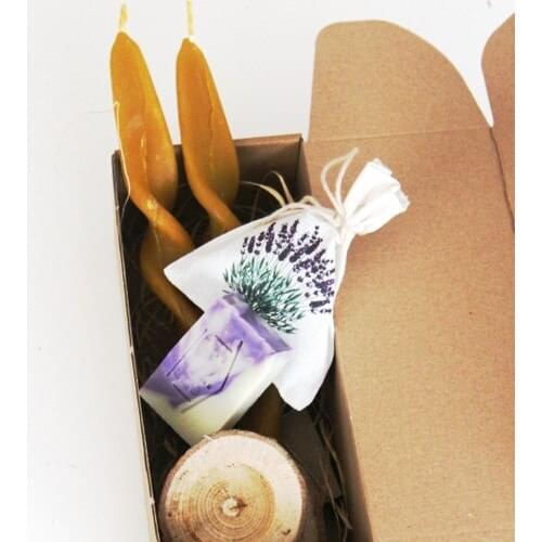 Frig Lavender Design Gift 2 Li Twisted Candlestick Type Wax Candle Set