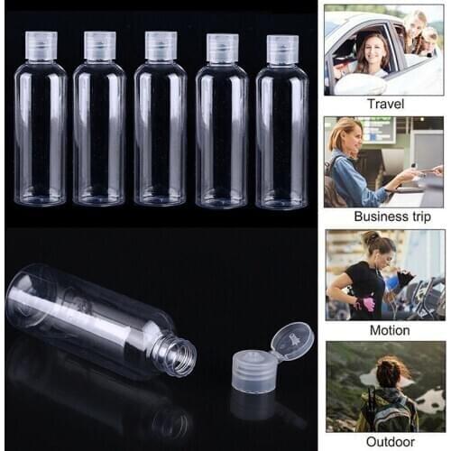 5pcs/lot 100ml Transparent Travel Bottle Liquid Makeup Shampoo Lotion Bottles Empty Portable Plastic Cosmetic Container Bottles