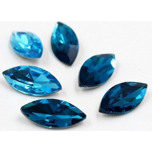 Various Size Zircon Blue Horse Shape Hand Craft Pointback Rhinestones Glass DIY Crystal Rhinestone Garment Dress Decoration