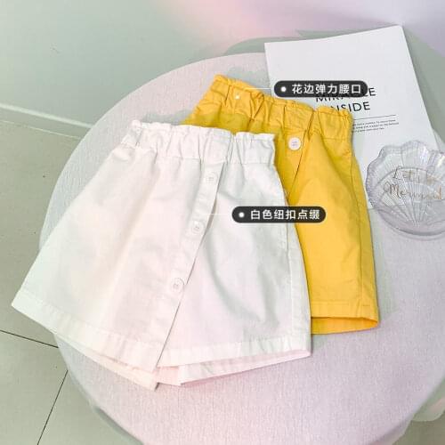 Baby Girls Shorts For Kids Summer Trousers Clothes Children Pants Toddlers solid white yellow imitation skirt