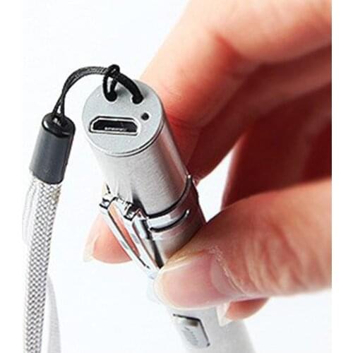 LED Flashlight Pocket Mini Light Tactical KeyChain Flash Rechargeable Light Tools Portable Outdoor Torch USB Lamp Waterproo C5S2