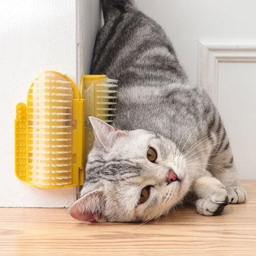Corner Pet Brush Comb Play Cat Toy Plastic Scratch Bristles Arch Massager Self Grooming Cat Scratcher Household Pet Supplies
