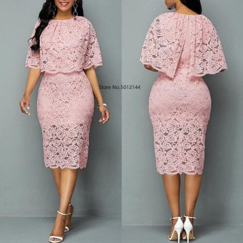African Lace Dresses For Women Fashion New Africa Sexy Wedding Outfit 4XL 5XL Plus Size Maxi Dress Dashiki Ankara Pink Robe
