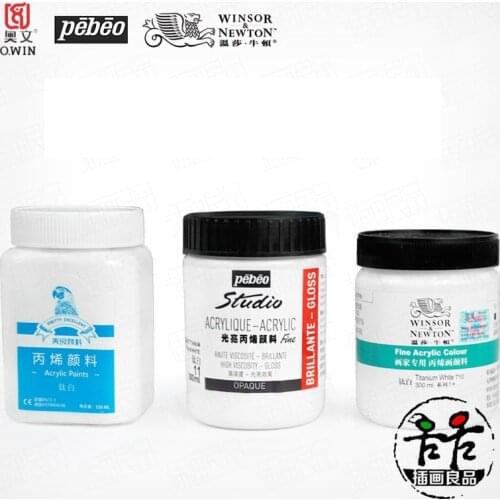 Windsor Newton Pebeo Acrylic Paint Titanium White Hand-painted Wall Painting Textile Paint Watercolor Highlights 300ML