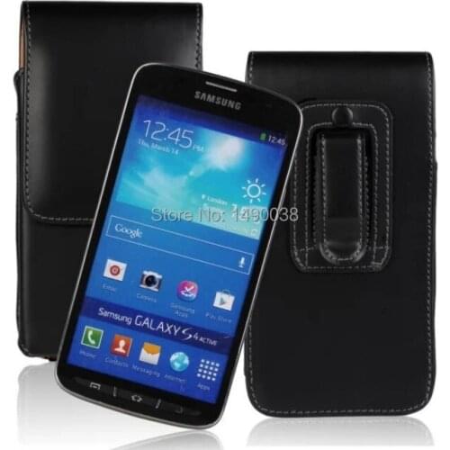 High Quality Vertical Belt Clip Leather Pouch Case Cover For Samsung Galaxy S4 Active i9295 Black Phone Case