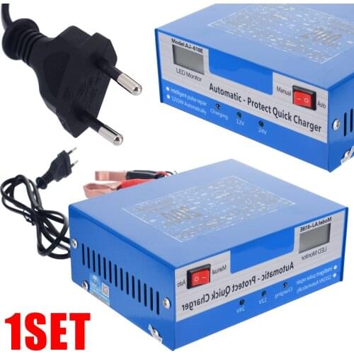 1pc Car 220W 12V 24V Car Auto Lead Acid Battery Charger 130V-250V 12V/24V Automatic Intelligent Pulse Repair Tool Accessories
