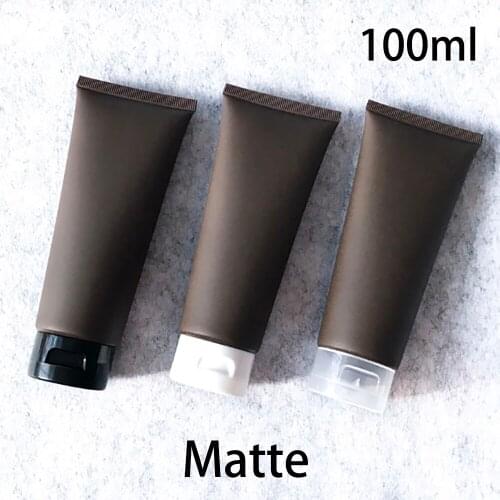 100ml Matte Brown Plastic Cosmetic Bottle Empty Frost Squeeze Cream Soft Tube Facial Lotion Package 30pcs Free Shipping