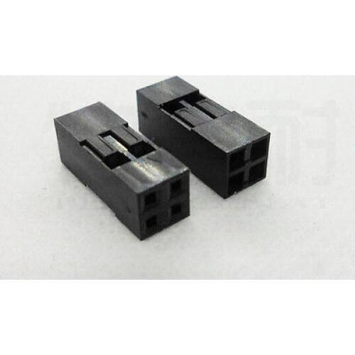 100PCS 2x2 4 Pin 4P Dupont Jumper Wire Cable Housing Female Pin Connector Header