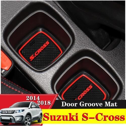13Pcs Car Accessories Interior Decoration Inner Slot Pad Cup Anti Slip Door Groove Mat For Suzuki SX4 S-Cross SCross 2017 2018