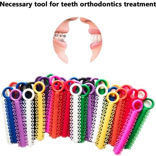 200sticks/lot Dental Ligature Orthodontics Ties Elastic Rubber Bands Adult Dental Ligature ties Multi Color Dentist material