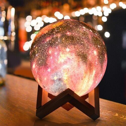3D moon lamp RGB Led night light colorful starry sky moonlight table lamp touch remote control home indoor decoration lighting