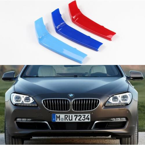3D M Front Grille Trim Sport Strips grill Cover Performance Stickers For 2010-2018 BMW 6 Series F12 F13 F06 640i 650i 640d