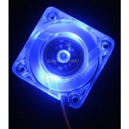 5 Pieces Lot 40mm 4cm DC 12V 3Pin Blue LED Light Case Brushless Cooling Fan