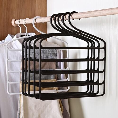 5 Layers Hanger Storage Rack MultiFunctional Pants Hangers Holders Trousers Clothes Hanger Space Saver Wardrobe Closet Organizer