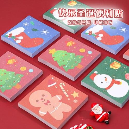 50 Sheets Memo Pad Kawaii Sticky Notes Notepad Scrapbooking Bookmark Sketchbook Christmas Style Stationery For School 02257