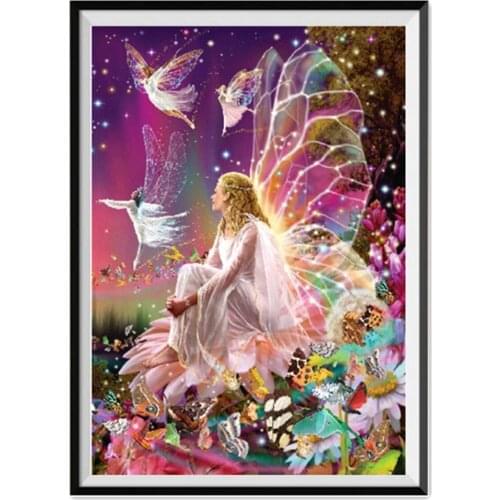 5D DIY diamond painting fairy round diamond mosaic, home decoration, handmade wall decoration