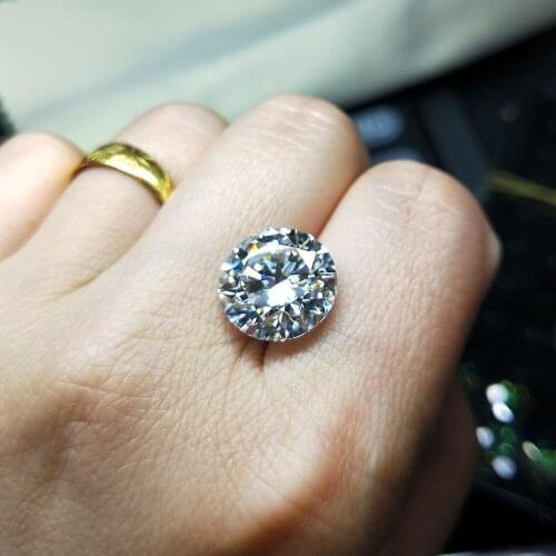 Loose Moissanites Stone 6.5mm Round Shape Clear IJ White Synthetic Diamond On Sale