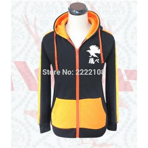 Cheap Haikyuu Karasuno High School Volleyball Cosplay Hoodie Great Sweatshirt Coat New Unisex Jackets Cosplay Halloween Costumes