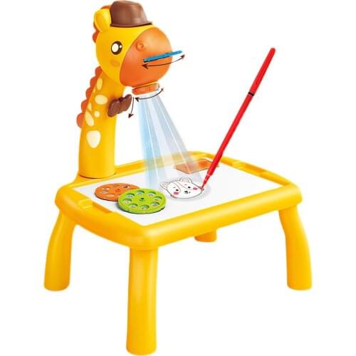 Kids Painting Board Desk Arts Crafts Educational Learning Paint Tools Toy Children Projector Art Drawing Table Toys Kids Gift
